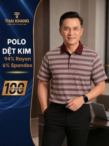 Áo thun sọc ngang nam trung niên Thái Khang ATK63