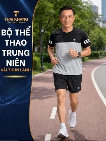 Bộ thể thao nam trung niên Thái Khang vải thun lạnh BO33