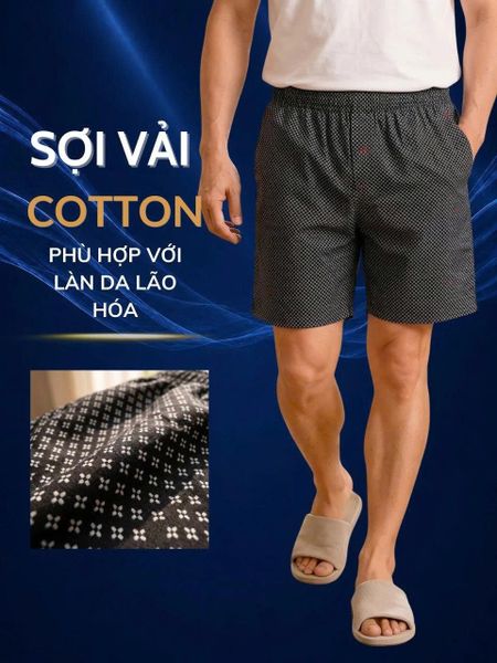 Quần đùi mặc nhà cotton nam Thái Khang