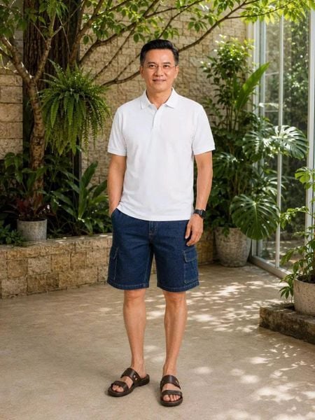 Quần short jean nam Thái Khang túi hộp nam trung niên QUAN03