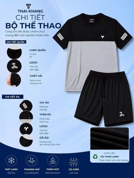 Bộ thể thao nam trung niên Thái Khang vải thun lạnh BO33