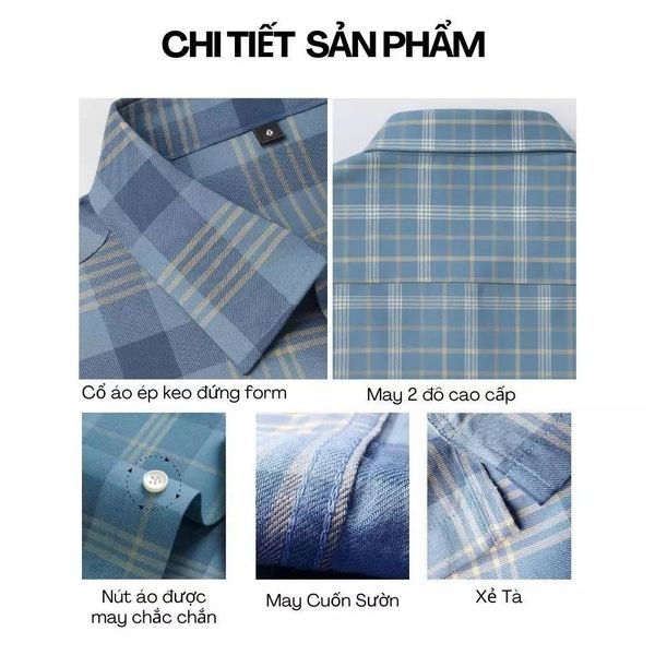 Áo sơ mi nam ngắn tay trung niên THÁI KHANG vải cotton 100% ATK50