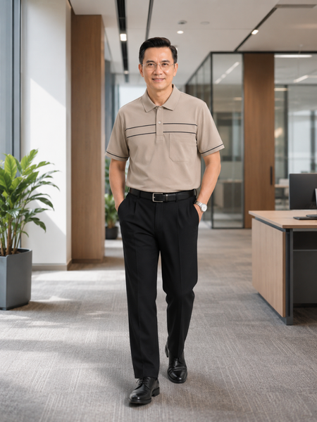 Áo polo nam trung niên có cổ vải cotton ATK08