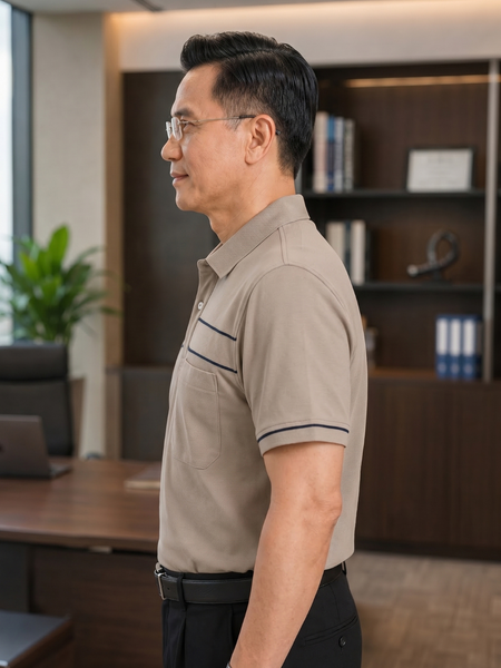 Áo polo nam trung niên có cổ vải cotton ATK08