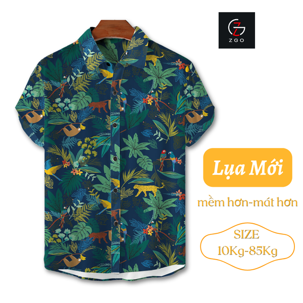 Áo Sơ Mi Thái Khang Họa Tiết Đi Biển Hawaii Unisex – Áo Nhóm Du Lịch, Đi Biển Mùa Hè Form Rộng