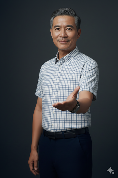 Áo sơ mi nam ngắn tay trung niên THÁI KHANG vải cotton 100% ATK51