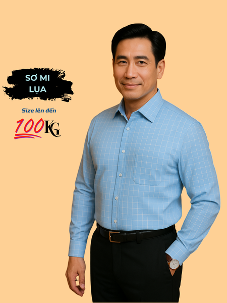 Áo sơ mi dài tay caro nam trung niên THÁI KHANG ATK49