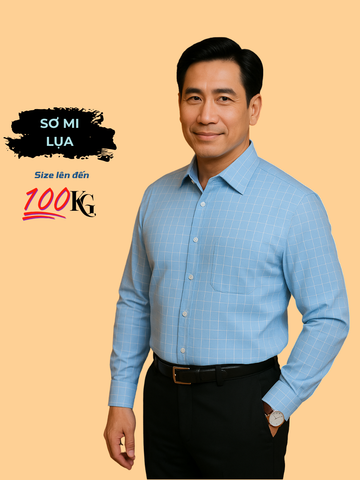 Áo sơ mi dài tay caro nam trung niên THÁI KHANG ATK49