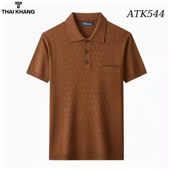 Áo polo nam trung niên cao cấp Thái Khang chất Mông Tơ Ghi ATK54