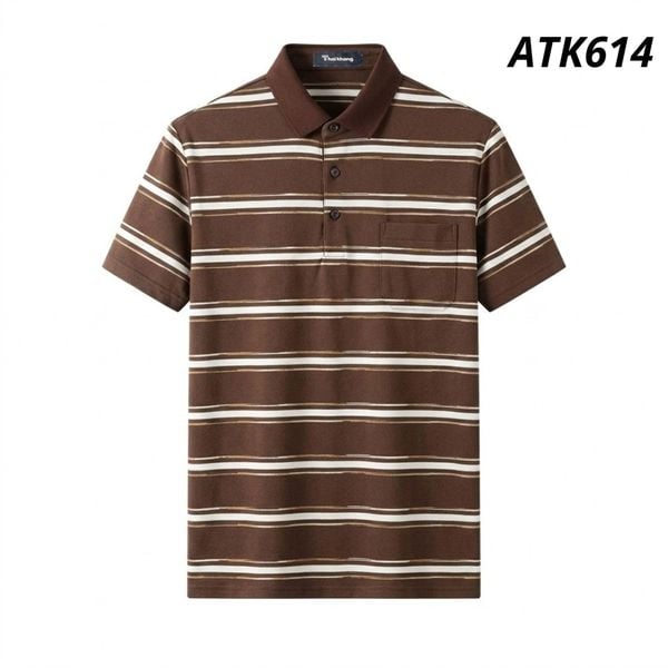 Áo thun sọc ngang nam trung niên Thái Khang ATK61