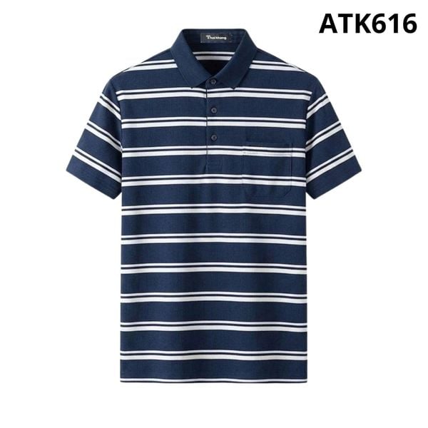 Áo thun sọc ngang nam trung niên Thái Khang ATK61