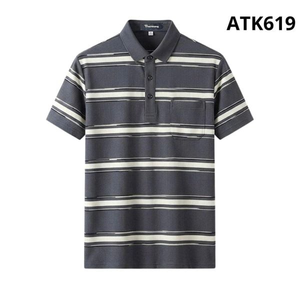 Áo thun sọc ngang nam trung niên Thái Khang ATK61