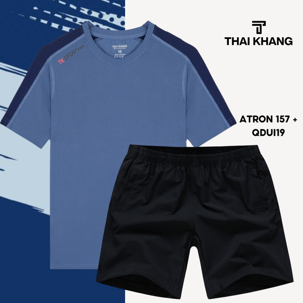 Bộ thể thao nam cổ tròn Thái Khang chất liệu vải thun lạnh B05