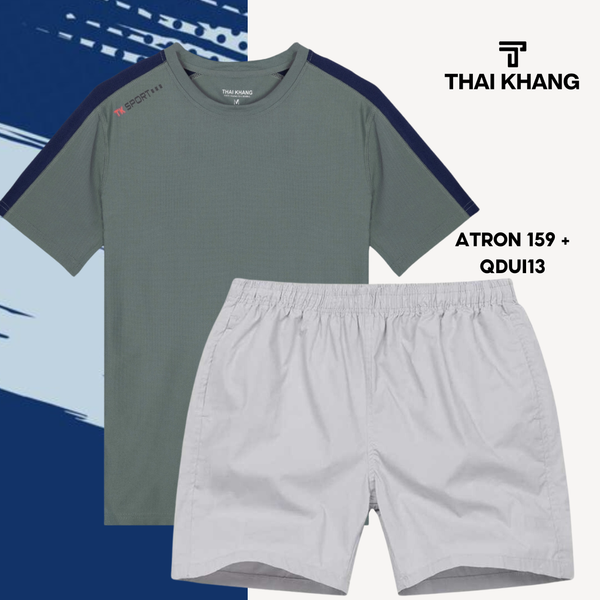 Bộ thể thao nam cổ tròn Thái Khang chất liệu vải thun lạnh B05