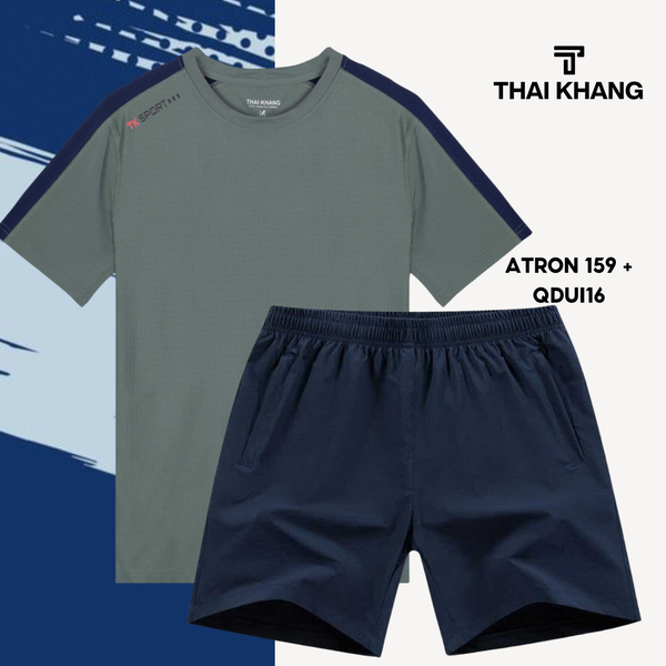 Bộ thể thao nam cổ tròn Thái Khang chất liệu vải thun lạnh B05