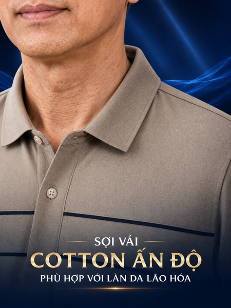 Áo polo nam trung niên có cổ vải cotton ATK08
