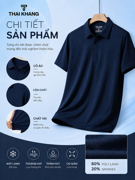 Áo polo nam trung niên Thái Khang vải thun lạnh mặc siêu mát ATK01