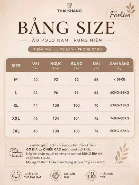 Áo thun sọc ngang nam trung niên Thái Khang ATK63