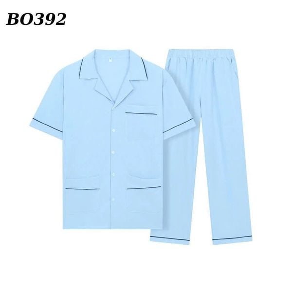 Bộ pijama nam trung niên Thái Khang bộ đồ cho bố mặc nhà vải lụa mềm co giãn BO39