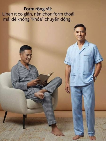 Bộ pijama nam trung niên Thái Khang bộ đồ cho bố mặc nhà vải lụa mềm co giãn BO53