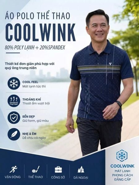 Áo thun nam trung niên Thái Khang áo thun chạy bộ form classic rộng rải thoải mái ATK62
