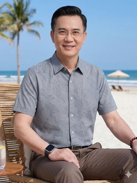 Áo sơ mi nam ngắn tay trung niên THÁI KHANG vải lụa co giãn ATK59