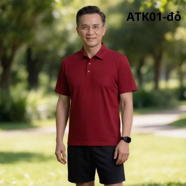 Áo polo nam trung niên Thái Khang vải thun lạnh mặc siêu mát ATK01