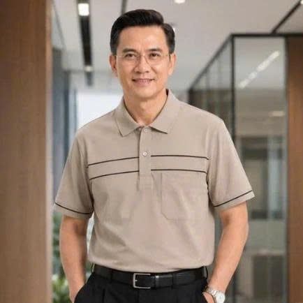 Áo polo nam trung niên có cổ vải cotton ATK08