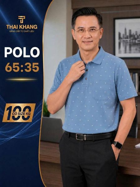 Áo thun nam trung niên họa tiết THÁI KHANG vải cotton ATK09