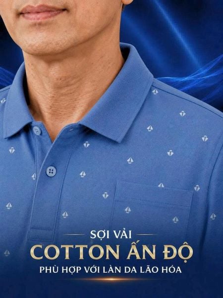 Áo thun nam trung niên họa tiết THÁI KHANG vải cotton ATK09