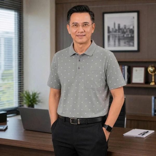 Áo thun nam trung niên họa tiết THÁI KHANG vải cotton ATK09