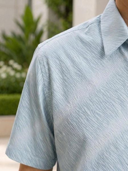 Áo sơ mi nam ngắn tay trung niên THÁI KHANG vải lụa co giãn ATK64