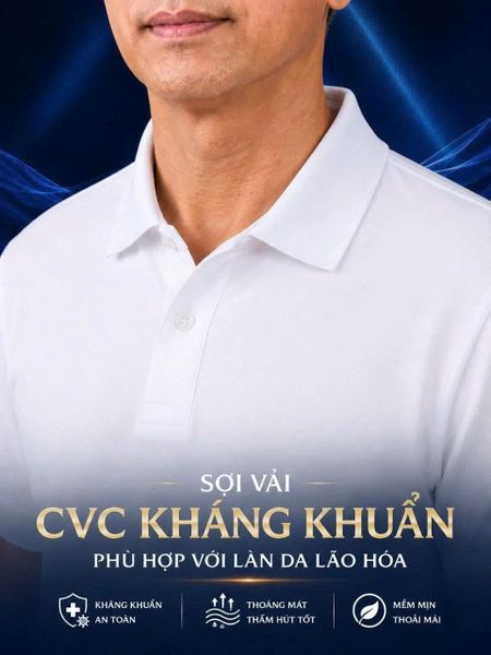 Áo polo nam THÁI KHANG vải CVC cá sấu kháng khuẩn ATK14