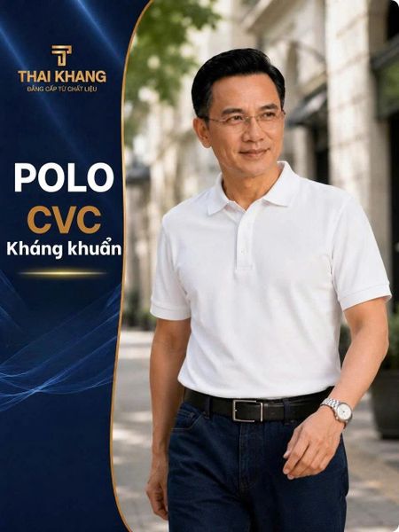 Áo polo nam THÁI KHANG vải CVC cá sấu kháng khuẩn ATK14