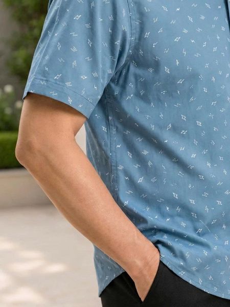 Áo sơ mi nam ngắn tay trung niên THÁI KHANG vải lụa ATK15