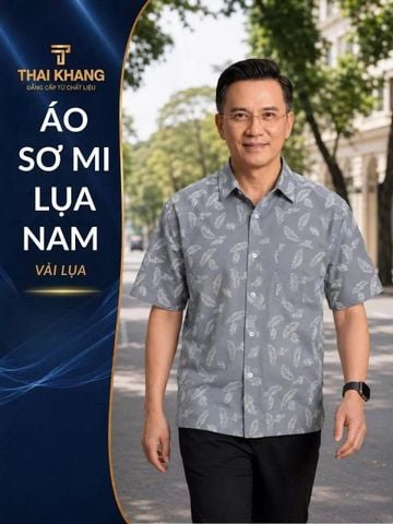 Áo sơ mi nam ngắn tay trung niên vải lụa ATK21