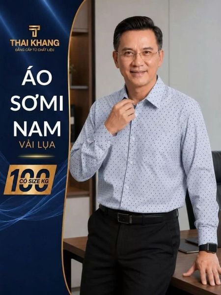 Áo sơ mi nam dài tay trung niên THÁI KHANG vải lụa ATK22