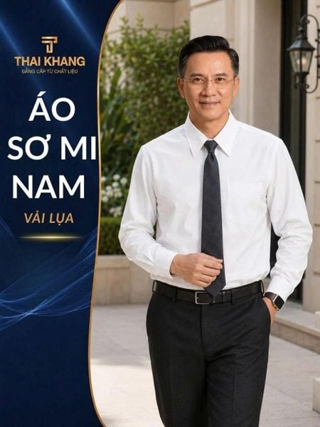 Áo sơ mi nam công sở dài tay cao cấp Thái Khang vải lụa ATK23
