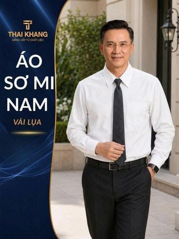 Áo sơ mi nam công sở dài tay cao cấp Thái Khang vải lụa ATK23