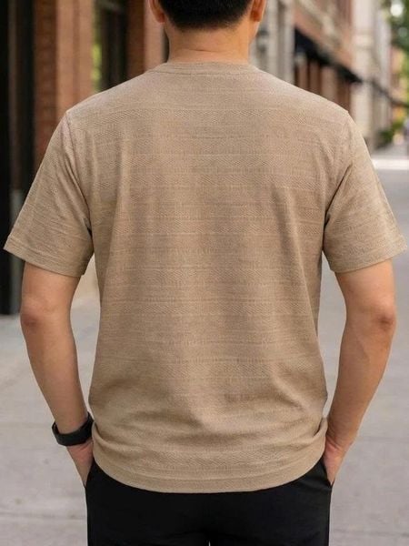 Áo thun cổ tròn nam ngắn tay Thái Khang vải vân dệt cao cấp ATK13