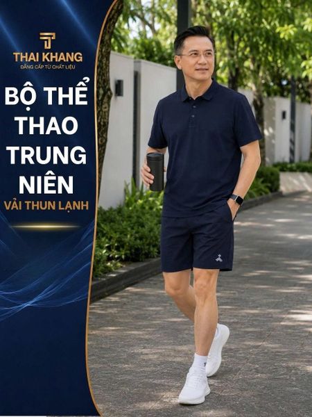 Bộ thể thao nam trung niên Thái Khang chất liệu vải thun lạnh  B01