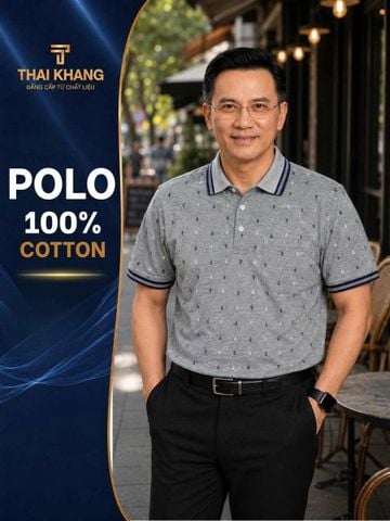 Áo polo nam trung niên Thái Khang cổ bẻ vải cotton ATK38