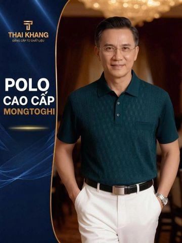 Áo polo nam trung niên cao cấp Thái Khang chất Mông Tơ Ghi ATK54