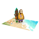  Tropical Sloth Surfer Pop-Up Card 