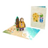  Tropical Sloth Surfer Pop-Up Card 