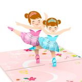  Ballerina Girls Pop Up Card 