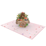  Bear & Flowers Pop Up Card 