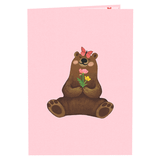  Bear & Flowers Pop Up Card 