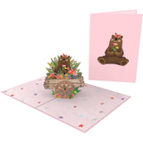  Bear & Flowers Pop Up Card 
