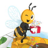  Bee Birthday Pop Up Card 